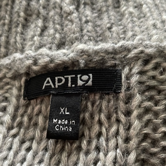 Apt 9 Cardigan Women Size XL Gray Open Front Chunky Cable Knit Pattern Long - Picture 4 of 12